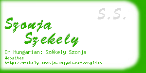 szonja szekely business card